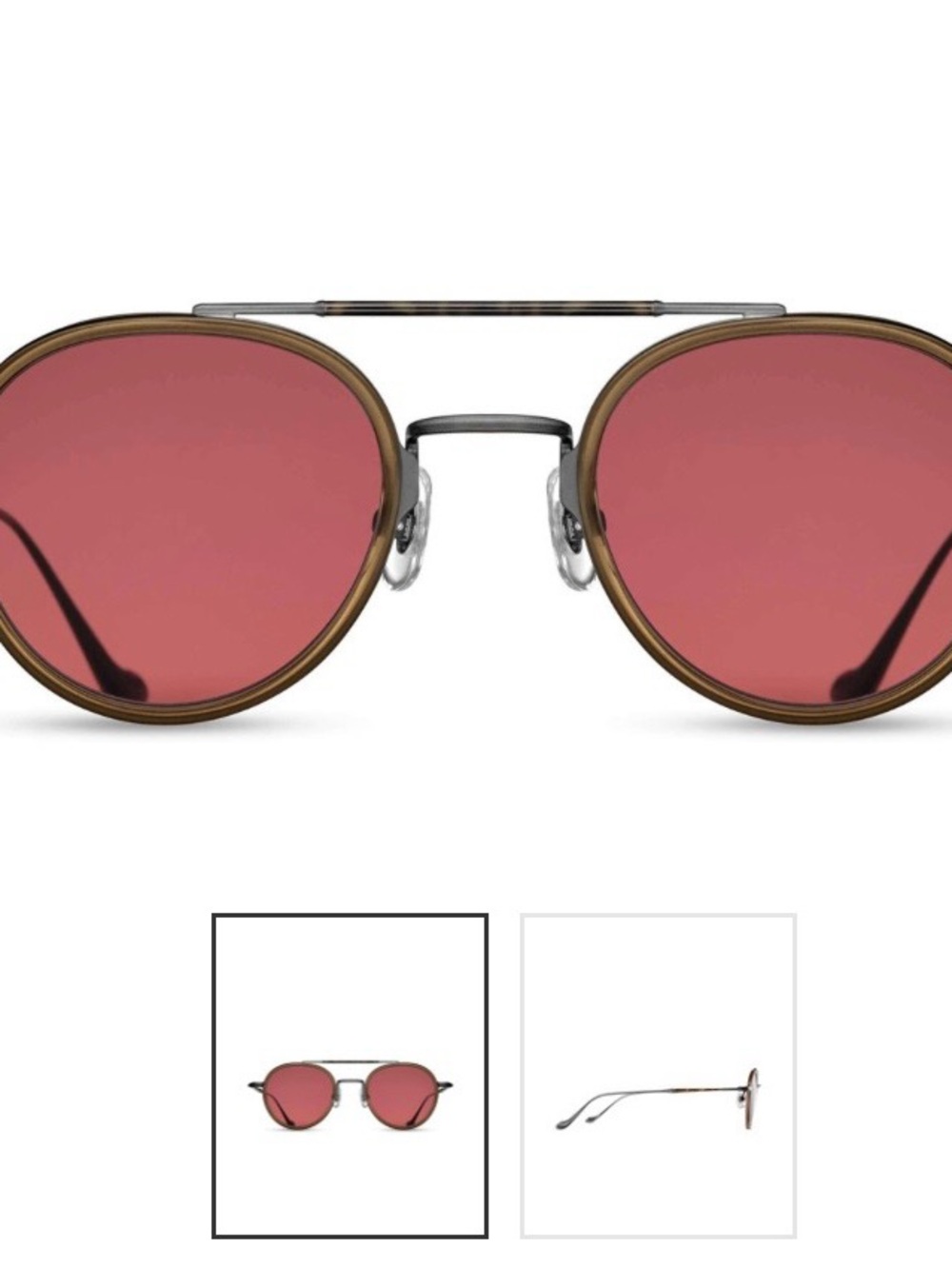 Matsuda M3064 Aviator Sunglasses Matte Black Red
